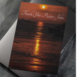 Carte De Remerciements Appréciation du pasteur du coucher de soleil sur l