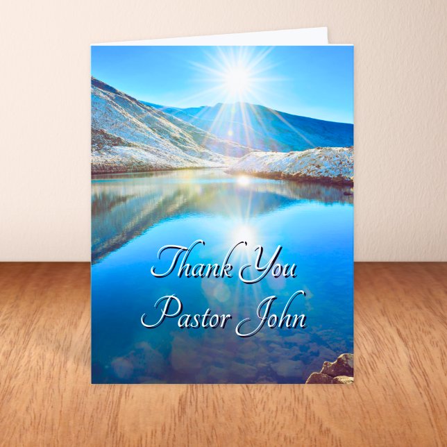 Carte De Remerciements Appréciation du pasteur North Lake Blue Sunrise (North Lake Blue Sunrise Pastor Appreciation Thank You Card
)