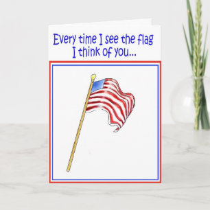 Carte De Remerciements Appuyer nos troupes Soldat American War Flag