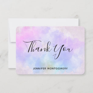 Carte De Remerciements Aquarelle Abstraite bleu violet élégant