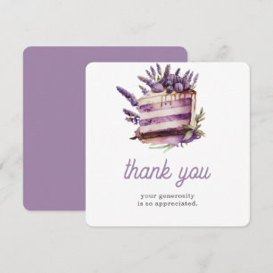 Carte De Remerciements Aquarelle Anniversaire Brunch Lavender Cake