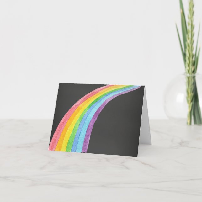 Carte De Remerciements Aquarelle arc-en-ciel (Devant)