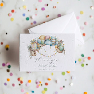 Carte De Remerciements Aquarelle arc-en-ciel Air Baby shower