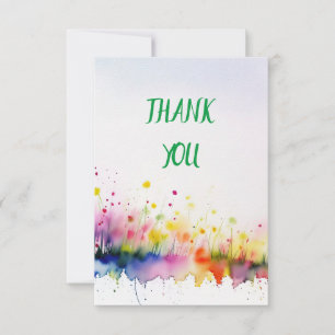 Carte De Remerciements Aquarelle Art Floral