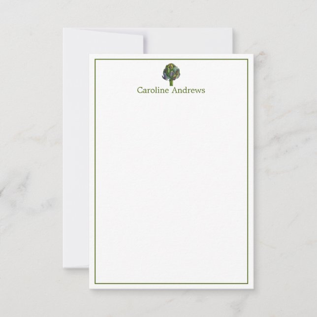 Carte De Remerciements Aquarelle Artichoke bio Personnalisé (Devant)