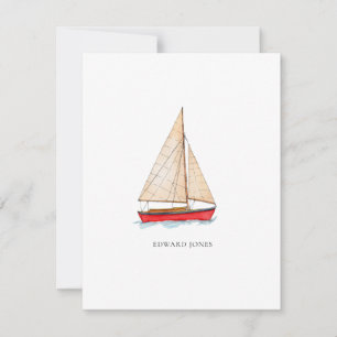Carte De Remerciements Aquarelle bateau plat