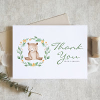 Aquarelle Bébé Ours Vert Baby shower de couronne