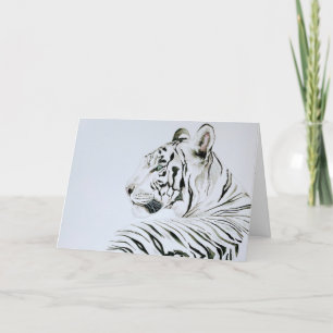 Carte De Remerciements Aquarelle blanche de tigre