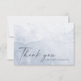 Carte De Remerciements Aquarelle bleu foncé simple