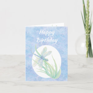 Carte De Remerciements Aquarelle Bleue Dragonfly Art
