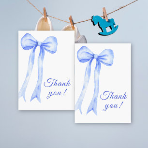 Carte De Remerciements Aquarelle Bleue Fête Prénatale pour Garçon à l'Arc
