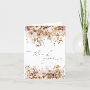 Carte De Remerciements Aquarelle Boho Automne Baby shower Floral