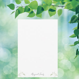 Carte De Remerciements Aquarelle Botanique Personnalisé Blanc
