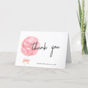 Carte De Remerciements Aquarelle Bow Cotton Baby shower bonbon