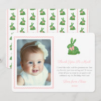 Aquarelle Boxwood Spring Bunny Pink Bow Photo