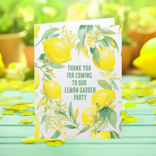 Carte De Remerciements Aquarelle Citron Motif fête d'anniversaire