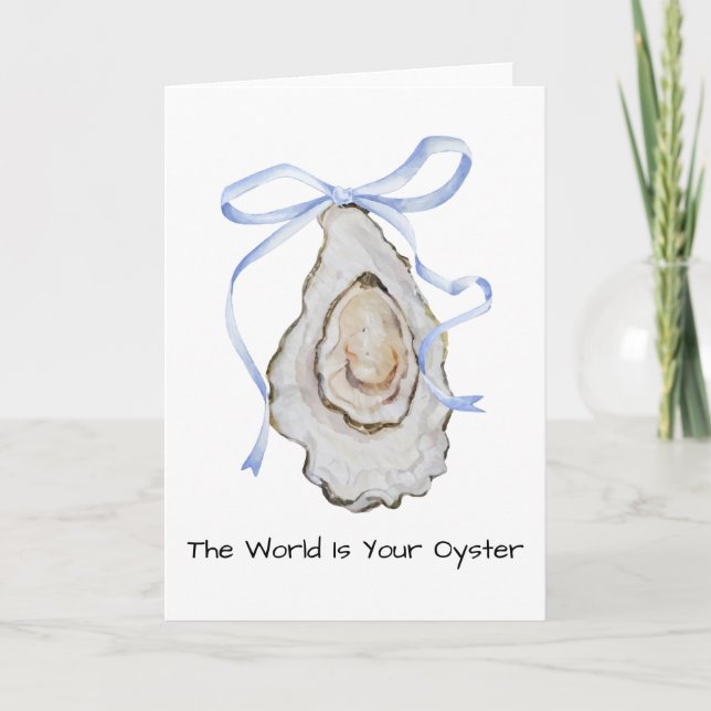 Carte De Remerciements Aquarelle Coquette Oyster (Devant)