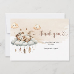 Carte De Remerciements Aquarelle couleur rouille nuage neuf sexe neutre