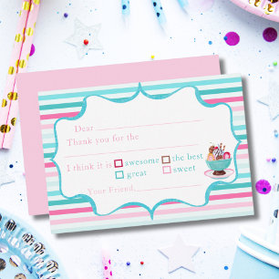 Carte De Remerciements Aquarelle Crème glacée Dimanche Anniversaire Rempl