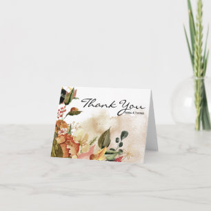 Carte De Remerciements Aquarelle d'automne Mariage floral