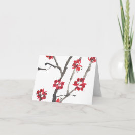 Carte De Remerciements Aquarelle de fleur de prune