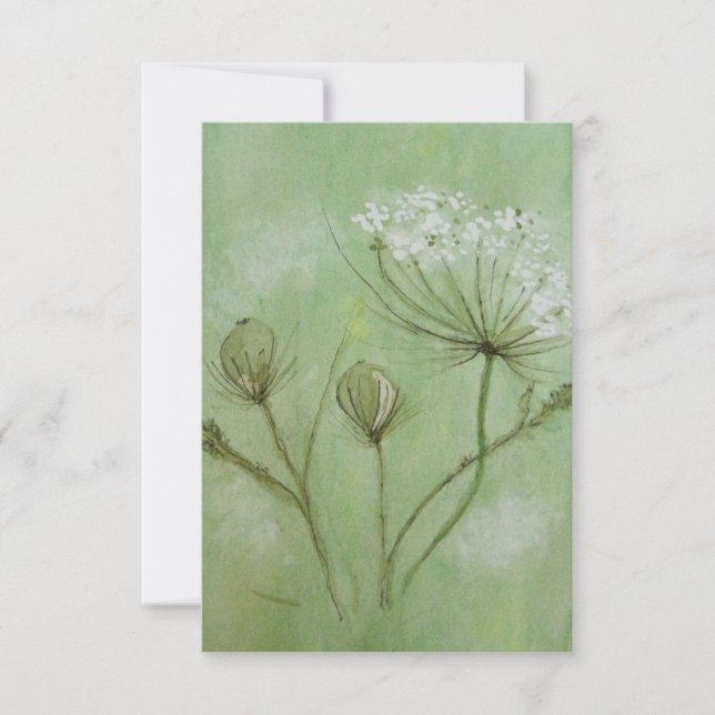Carte De Remerciements Aquarelle de la dentelle de la reine Ann (Devant)