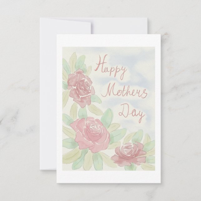 Carte De Remerciements Aquarelle de la fête des mères (Devant)