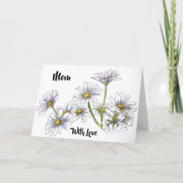 Carte De Remerciements Aquarelle de marguerite minimale simple nommée