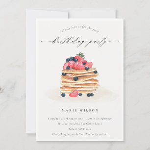Carte De Remerciements Aquarelle de Pancake Fruit N'importe quel âge Invi