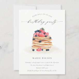 Carte De Remerciements Aquarelle de Pancake Fruit N'importe quel âge Invi
