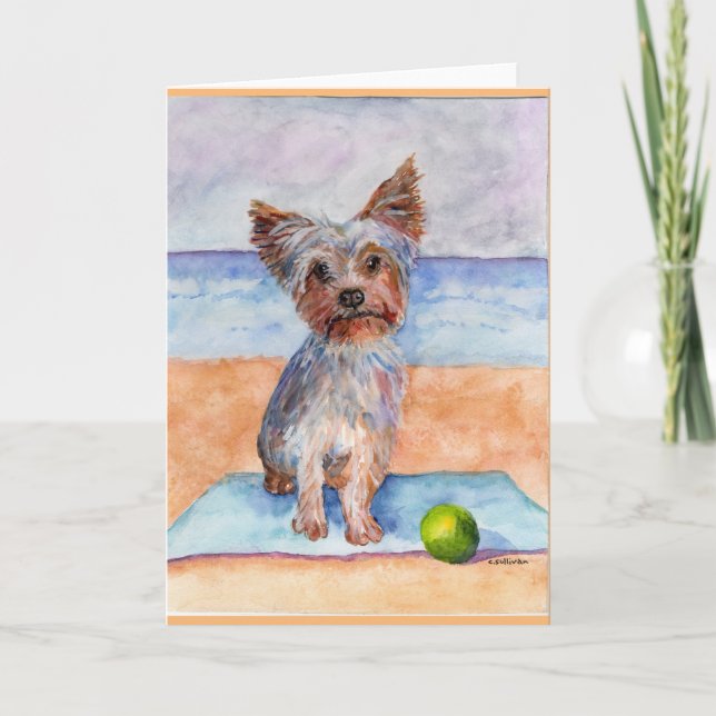 Carte De Remerciements Aquarelle de Yorkie, Bentley [Austin Meyer] (Devant)