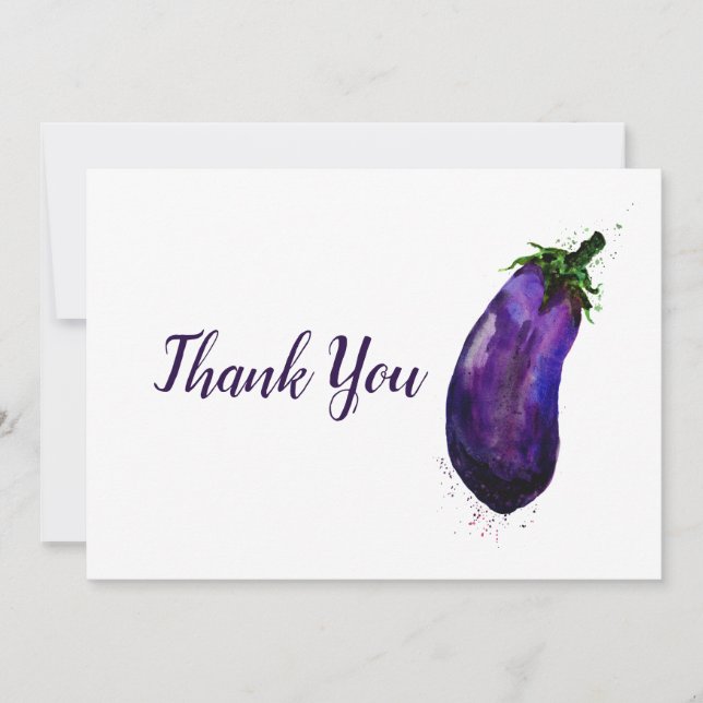 Carte De Remerciements Aquarelle d'Eggplant (Devant)