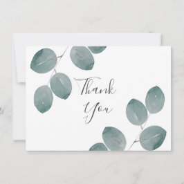 Carte De Remerciements Aquarelle Dollar d'argent Feuilles Eucalyptus