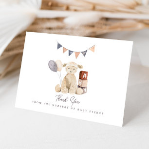 Carte De Remerciements Aquarelle douce Lamb Baby shower bébé jouet