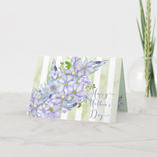 Carte De Remerciements Aquarelle douce Lilac Clematis Fête des Mères