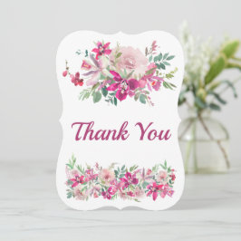 Carte De Remerciements Aquarelle douce Orchidées et Mariage Floral Rose