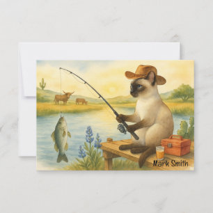 Carte De Remerciements Aquarelle du pêcheur