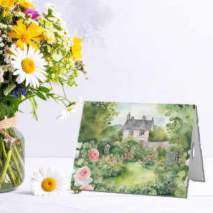 Carte De Remerciements Aquarelle esthétique Maison irlandaise de la Saint