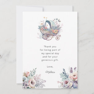 Carte De Remerciements Aquarelle Fairy Bébé Poussette