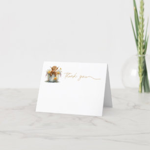 Carte de remerciements, aquarelle ferme de vache é