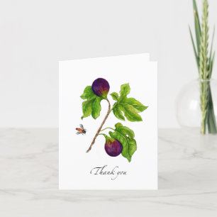 Carte De Remerciements Aquarelle Fig botanique pliée 