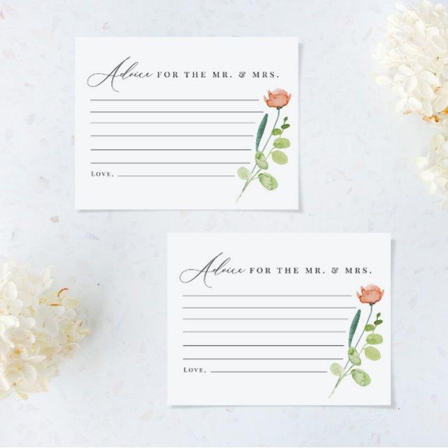 Carte De Remerciements Aquarelle Floral Conseil pour M. & Mme Card (Créateur téléchargé)