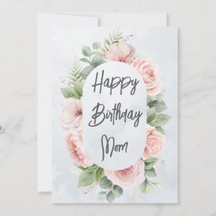 Carte De Remerciements Aquarelle Floral Personnalisé Anniversaire Maman m