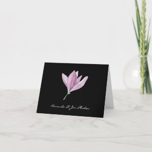 Carte De Remerciements Aquarelle florale de Magnolia pourpre