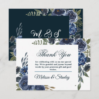 Carte De Remerciements Aquarelle Florale Eucalyptus Bleu Vert Rustique