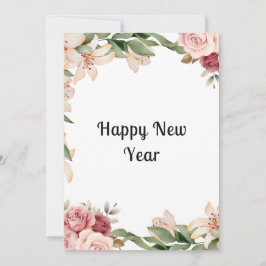 Carte De Remerciements Aquarelle florale magnifique plat nouvelle année c