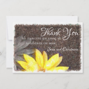 Carte De Remerciements Aquarelle florale simple de marguerite jaune et
