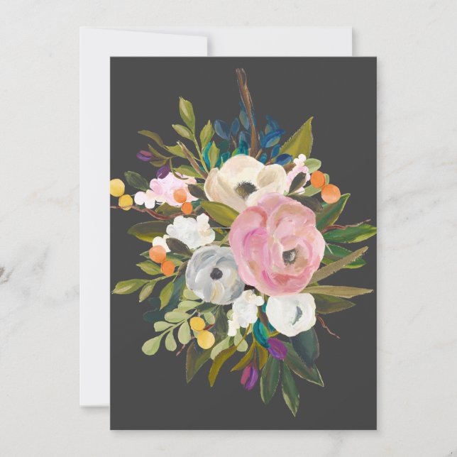Carte De Remerciements Aquarelle florale Stationery Nom personnalisé (Devant)