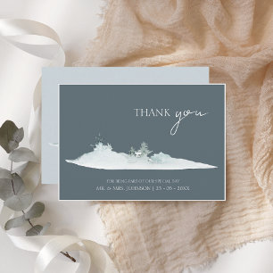 Carte De Remerciements Aquarelle Forêt Pin vert Mariage