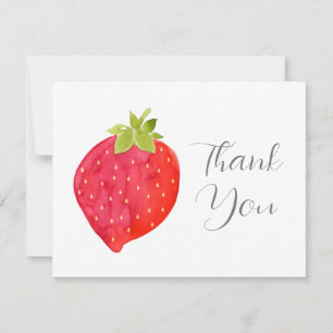 Carte De Remerciements Aquarelle fraise